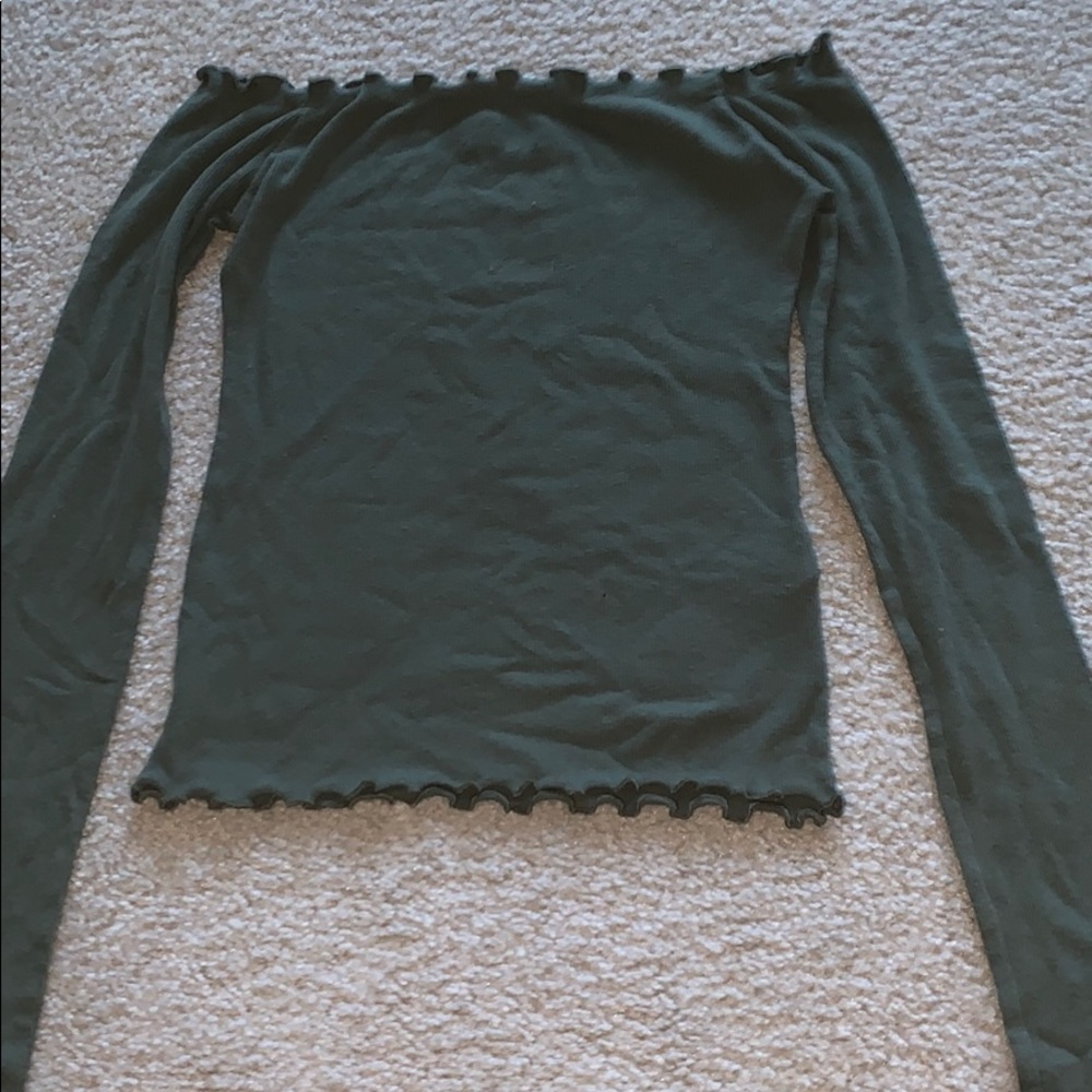 An off the shoulder shirt